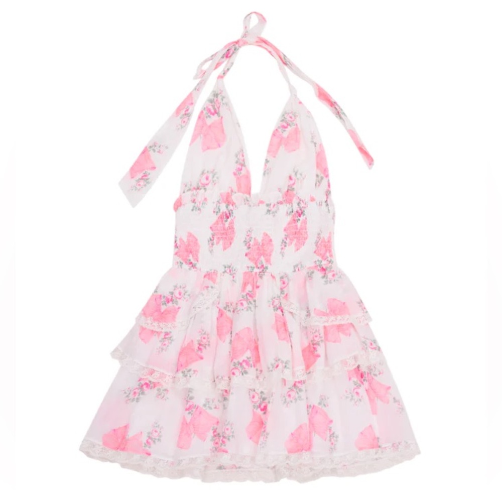 Love Shack Fancy Deanna Rosa Beaux Halter Dress size Medium